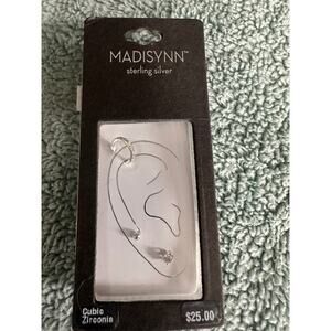 Madisynn Sterling Silver CZ Ear Cuff & Stud Earrings Set